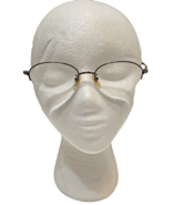 Vintage Franco Ferraro Detailed Womens Oval Eyeglass Half Rim Frames Gold - £40.29 GBP