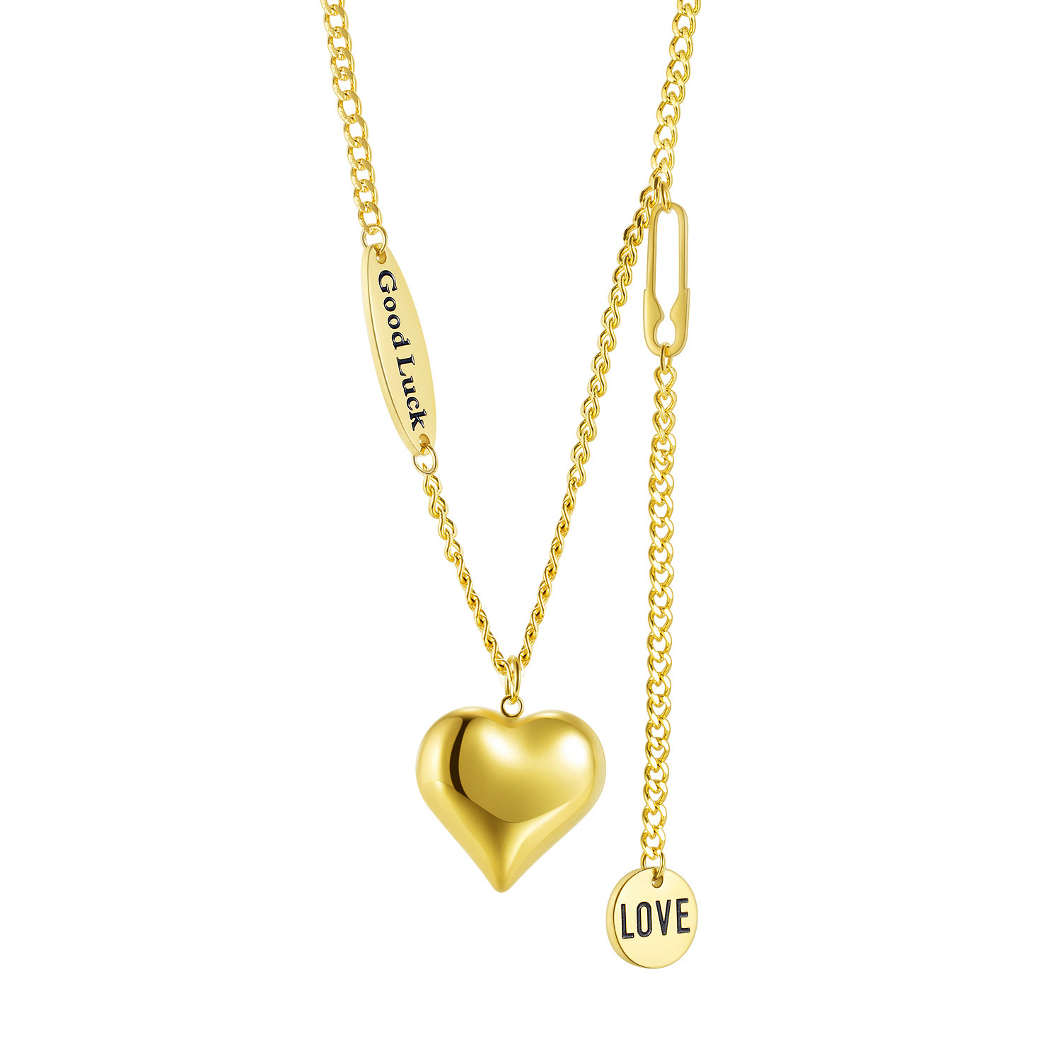 Design High-Grade Love Titanium Steel Necklace Women's Simple Letter Pendant - $19.00