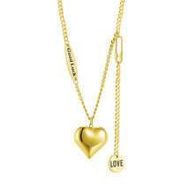 Design High-Grade Love Titanium Steel Necklace Women&#39;s Simple Letter Pendant - £15.18 GBP