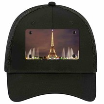 Eiffel Tower Night With Fountain Novelty Black Mesh License Plate Hat - £22.74 GBP