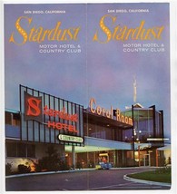 Stardust Motor &amp; El Cortez Hotel Brochure &amp; Receipt 1950 San Diego California  - £21.96 GBP