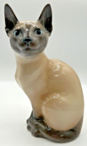 Vintage Royal Copenhagen 8” Porcelain Siamese Cat Figurine U153 - £184.41 GBP