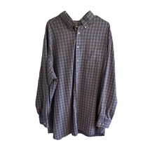 Daniel Cremieux Mens 3XT Blue Brown Plaid Long Sleeve Front Button Down Shirt - $32.71