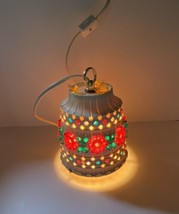 Vtg LAWNWARE Plastic Hanging Pendant Light Patio RV Swag Lamp 5” Red Gre... - $29.39