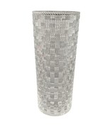 Tiffany &amp; Co Crystal Vase 12&quot; Cylinder Basket Weave Signed Heavy Made in... - $3,669.27 MXN