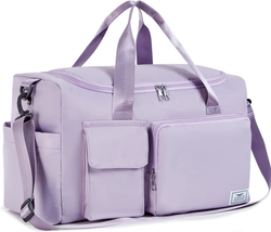 Womens Mens Sports Gym Duffle Bag with Shoe Compartment, (Light Purple) - £24.77 GBP