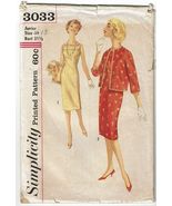 Simplicity 3033 CUT Sewing Pattern Dress Jacket Misses Size 11 - $9.59