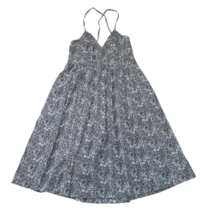 NWT J.Crew Spaghetti-strap Lace-up Back Dress in Navy Liberty June&#39;s Meadow 4P - £85.43 GBP