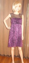 DOLCE &amp; GABBANA PURPLE LEOPARD PRINT SLEEVELESS COCKTAIL DRESS SZ 42 new - £289.67 GBP