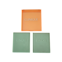 Clinique Green Travel Compact Mirror Flips To Stand Up 3 Small Mirrors Lot - $22.23