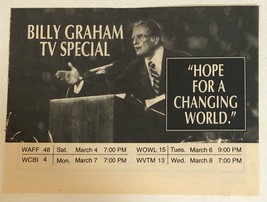 Billy Graham Special TV guide Print Ad Hope For A Changing World TV1 - £4.72 GBP