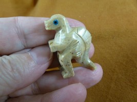 (Y-DIN-SP-21) little tan SPINOSAURUS DINOSAUR stone carving SOAPSTONE di... - $8.59