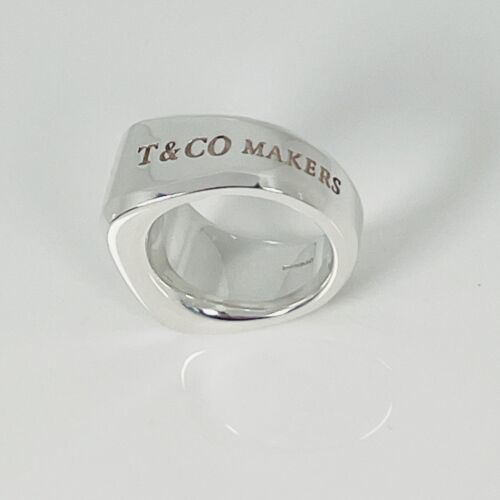 Primary image for Size 4.5 Tiffany & Co 1837 Makers ID Signet Ring in Sterling Silver