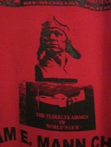 Vintage Tuskegee Airmen Wwii Monument Red Adult L Short Sleeve Double-Sided Tee - £6.38 GBP