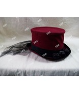 Dark Victorian Vamp Burgundy Hat Veil Steampunk Elizabethan Dickens Xmas... - $497.06 MXN
