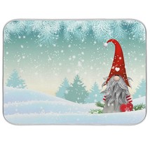 Christmas Gnome Standing Snowfall Winter Dish Drying Mat,Xmas Absorbent ... - $33.99