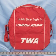 Vintage TWA London Holiday Travel Carry-On Luggage Suitcase Overnight Bag dq - £57.98 GBP