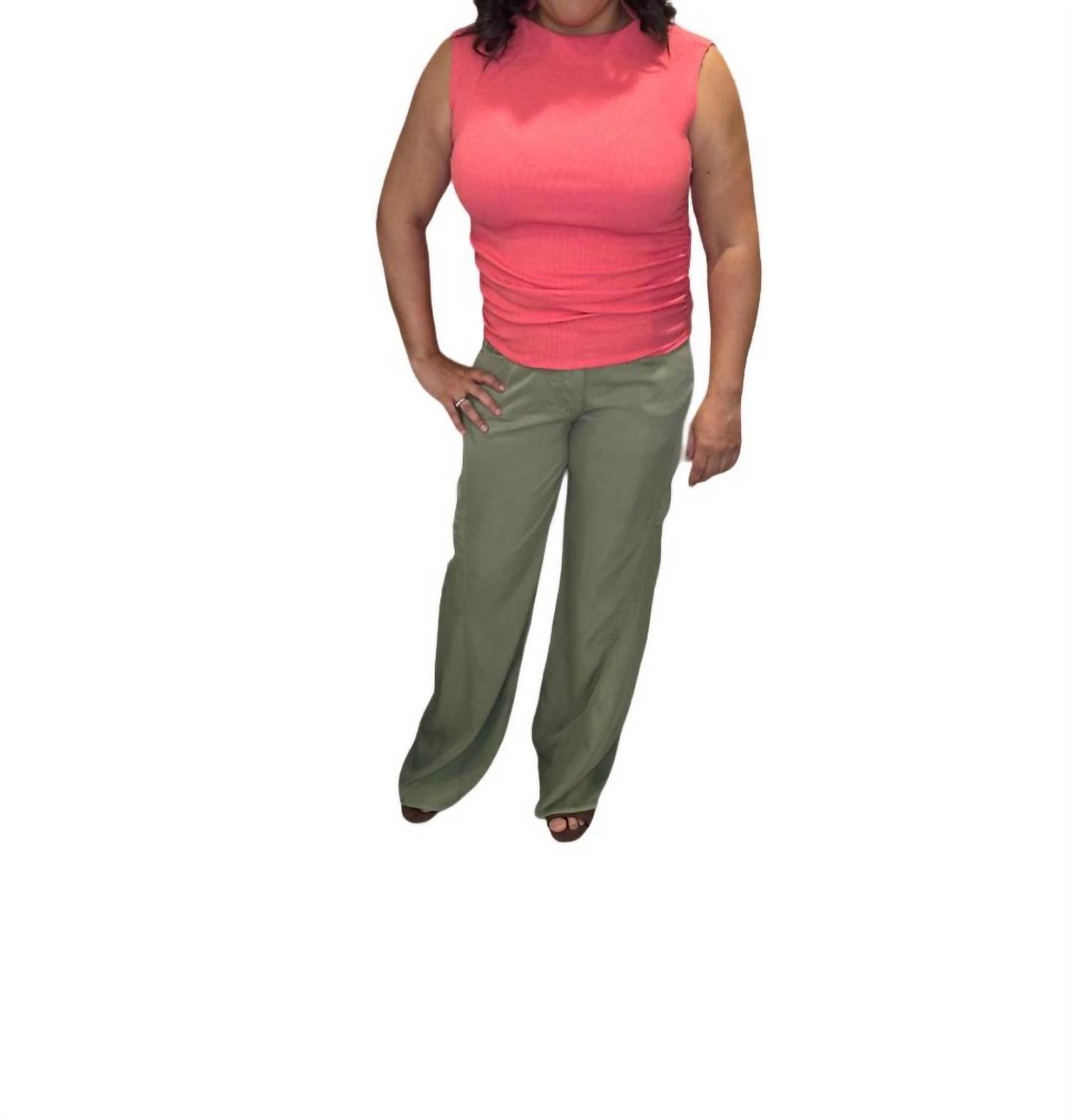 Risen High Rise Wide Leg Tencel Cargo Pants Sage - $38.00