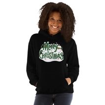 Merry Christmas Festive Snowy Cottage Unisex Hoodie, Holiday Cheer Desig... - £28.71 GBP+