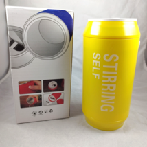 Self Stirring Yellow Mug Looks Like Can 8 Oz Coffee Tea Juice Travel Beach - $9.49