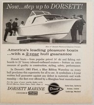 1963 Print Ad Dorsett 17&#39; Fleetwood Express Cruiser Boats Blue Ribbon Waterline - £7.81 GBP