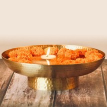 urli bowl Aluminium Hammered for Floating Flowers Tealight Candles temple - £46.69 GBP