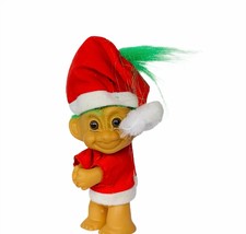 Russ troll vtg Holiday Christmas toy figure gift Santa elf Green Hair Grabber - £19.36 GBP