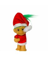 Russ troll vtg Holiday Christmas toy figure gift Santa elf Green Hair Gr... - $24.70