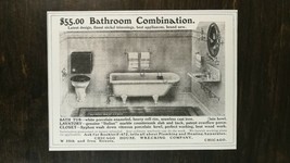 Vintage 1904 Porcelain Bathroom Chicago House Wrecking Co. Original Ad -... - £5.23 GBP