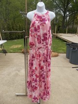 Nwt Emma&amp;Michele Fab Pink Floral Long Dress 3X - £23.68 GBP