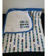 2016 Gymboree Choo Choo Train Baby Blanket Blue Green White Cotton - £31.09 GBP