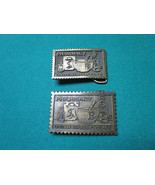 BRASS BUBKLES ONE IS TIFFANY STUDIO PHARMACIST POST OFFICE STAMP THE OTH... - $102.89 CAD
