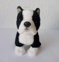 FAO Schwarz Toys R Us Black White French Bulldog Sttufed Animal Plush 8" 2015 - $37.61