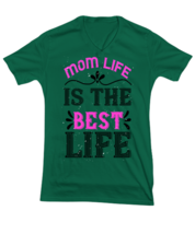 Mom TShirt. Mom life is the best life. Green-V-Neck Tee  - £17.82 GBP
