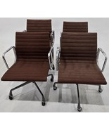 4 Vtg MC Herman Miller Chrome/Fabric Swivel Industrial Office Chairs Res... - $9,248.64 MXN