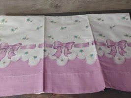Vintage Pillowcases 1pc Purple White Flowers Bow All Over Print Cotton 2... - $277.93 MXN