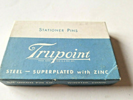 Vintage Sealed Box Trupoint Steel Superplated #20  Zinc Pins  1/2 lb Ori... - $10.99