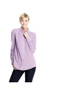 Lands End Women's Petite Long Sleeve Flannel Shirt Bright Iris Gingham New - £20.02 GBP