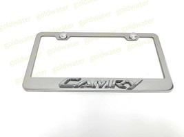 3D CAMRY Emblem Badge Stainless Steel Chrome Metal License Plate Frame New - $23.13
