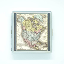 20 CIGARETTES CASE box vintage map of usa america 1888 card ID holder Po... - $18.90