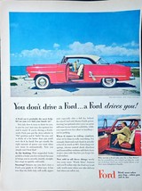 1953 Ford Victoria Beach Ocean Sand Summer Red Fun Drive -1953 Vintage P... - $15.85 CAD