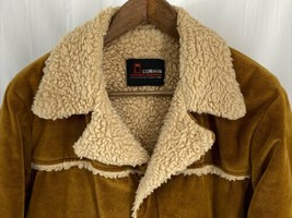 Corwin Western VTG Sports Outwear 80s Sz L Mens Tan Corduroy Sherpa Lined Jacket - £66.95 GBP