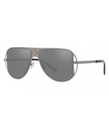 Versace VE2212 10016G Sunglasses Gunmetal Frame Grey Mirror Silver Lens 57mm - $375.00