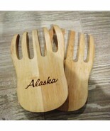 ALASKA BEAR CLAWS WOODEN SALAD AND PASTA SERVERS - $3.10