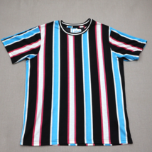 Fresh Prints of Bel Air Mens Striped T-shirt Size Medium Blue Black Pink... - £21.98 GBP
