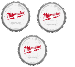 3pk Milwaukee Tool 48-40-4355 9 In 72 Tooth Aluminum Cutting Circular Saw Blade - $186.07