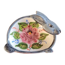 Portugal Pottery Signed Trinket Nut Candy Key Dish Rabbit Bunny Olaria P... - $19.79