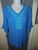 Lilly Pulitzer Target Tunic Swim Cover up Boho Embroidered Blue Size XS Women&#39;s - £20.42 GBP
