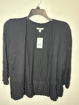 Croft &amp; Barrow Mineral Black Open Front Women’s Cardigan Sweater Size 2XL - $565.19 MXN