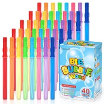 40 Pack 14 Big Bubble Wands, 8 Colors Bubbles Bulk For Summer Toy, Outdo... - £53.34 GBP
